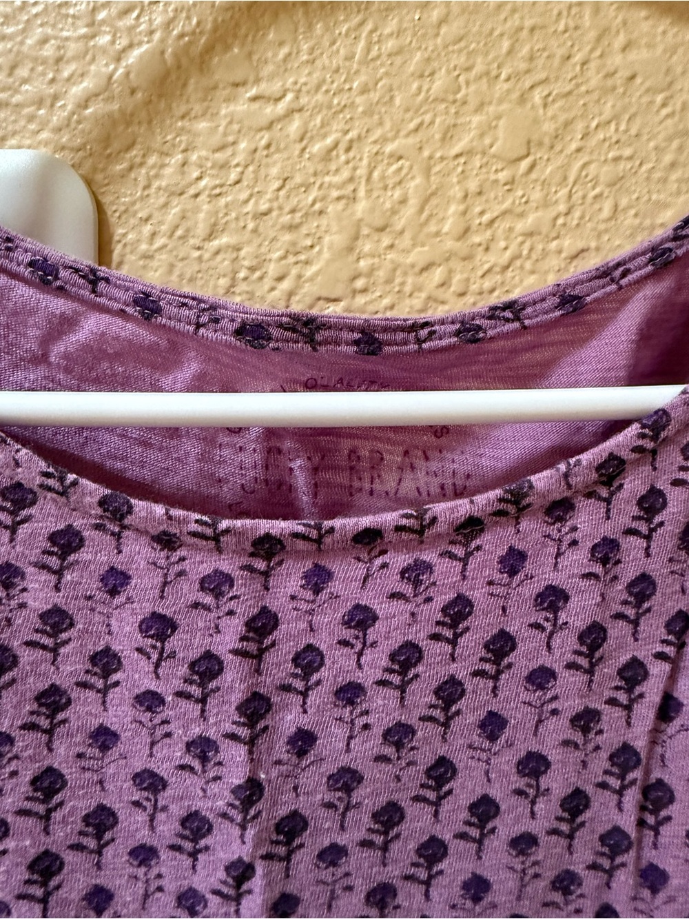 Lucky Brand Lavender Tee with Dark Purple Floral Print